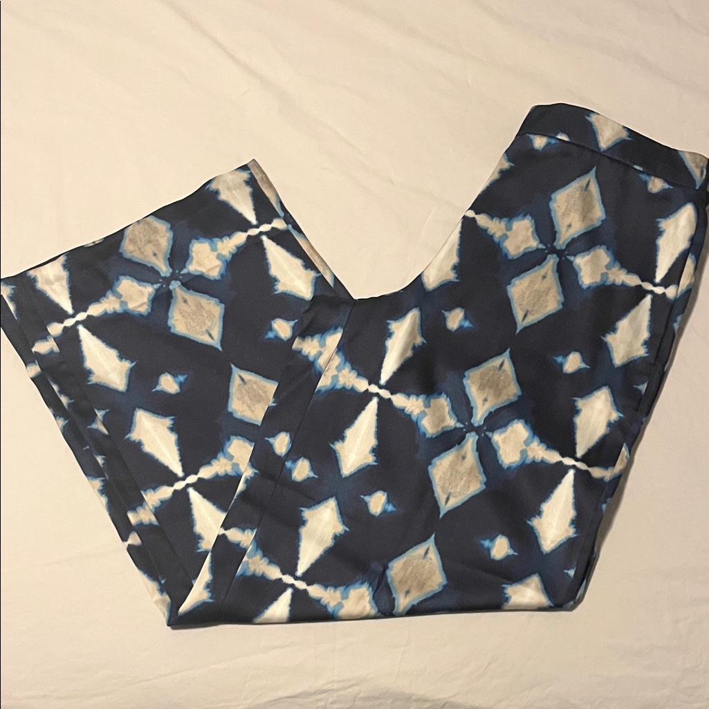 Banana Republic Blue And White Wide Leg Pants